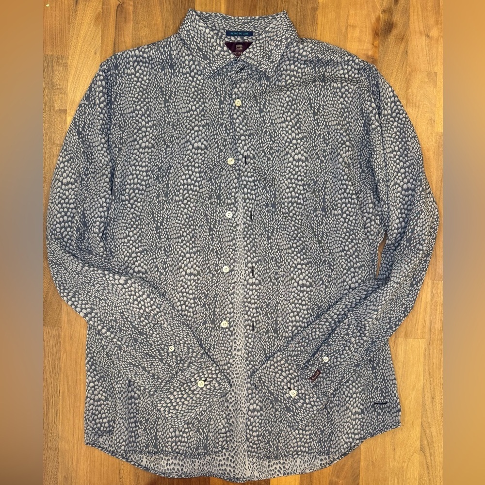 Scotch & Soda Feather Print Button-Down Shirt Men’s XL